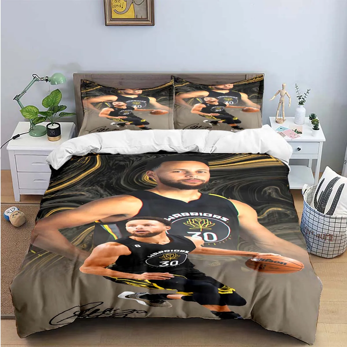 Fashion Basketball Star S-Stephen C-Curry  Print Bedding Sets Bed Supplies Set Duvet Cover Bed Comforter Set Bedding Set Gift 4