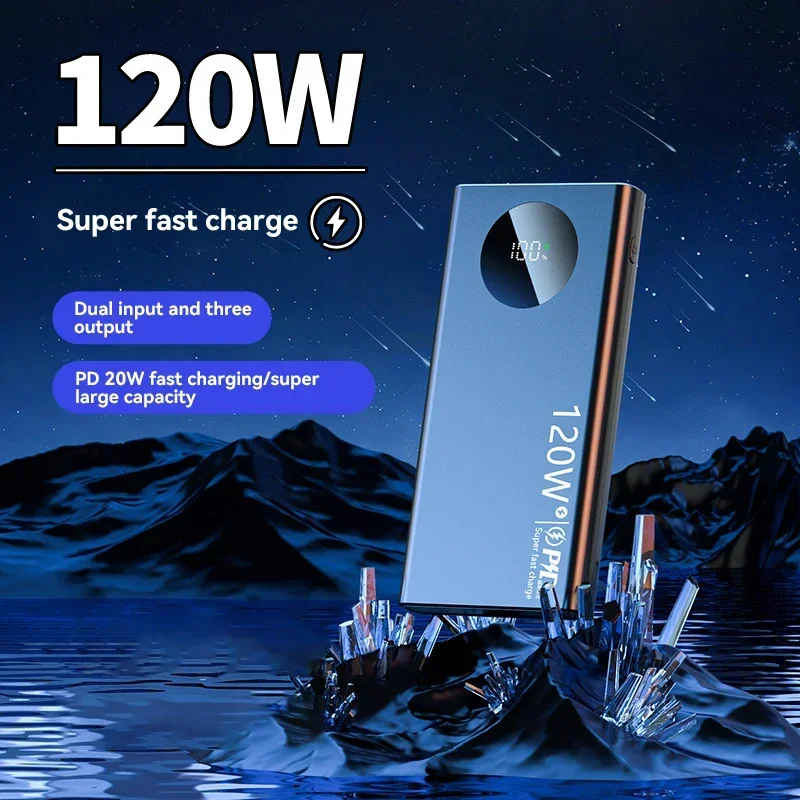 Power Bank da 50000 mAh 120 W PD Ricarica super veloce Power Bank portatile Batteria esterna di grande capacità con display digitale - Image 2