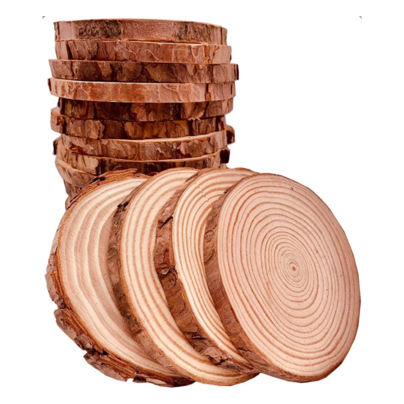 Wood Christmas Decorations Round Arts and Crafts Christmas Decorations Wood Center Decoration 10pcs/5pcs DIY Handmade Country Wedding Decoration
