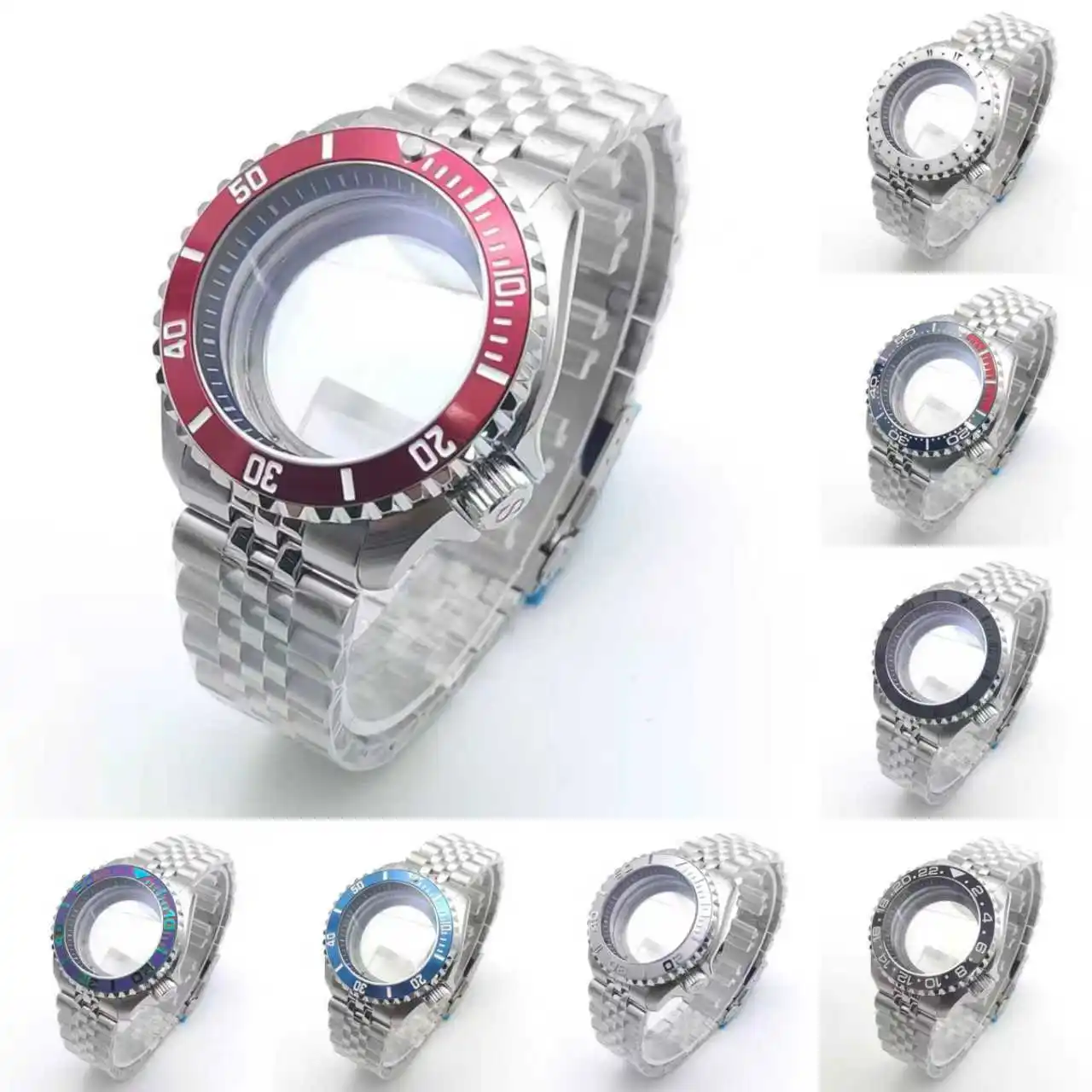 Vibrant 42mm Watch Case with Sloping Bezel