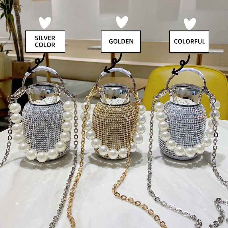 

Diamond Insulation Cup big Belly Cup Stainless Steel Paste Diamond Cup Girl Water Cup Portable Simple Insulation Pot