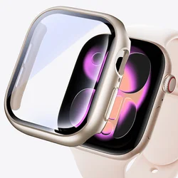 Premium Tempered Glass Cover with Screen Protector for Apple Watch Accessories (Starlight 38)