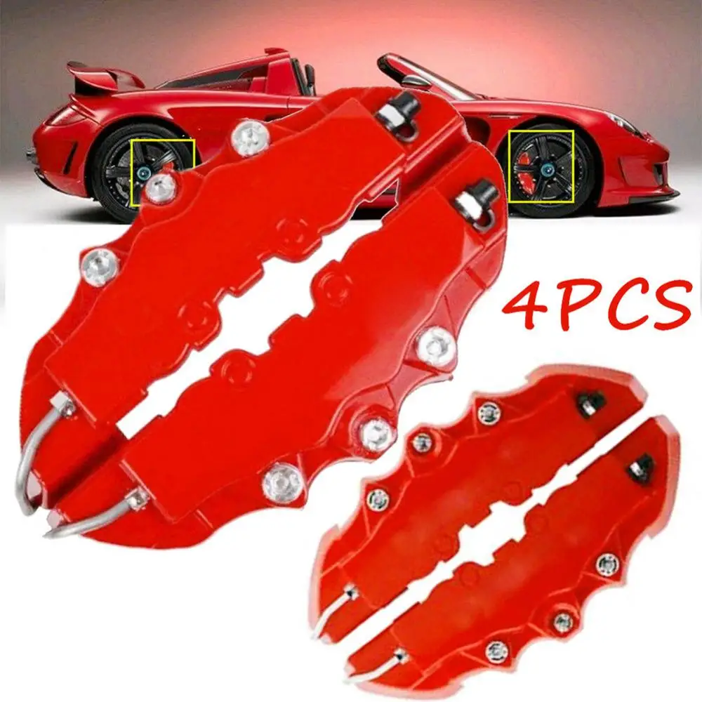 Red Car Disc Brake Caliper Covers Front &Rear 4PCS/Set For Benz C/E - Foto 9