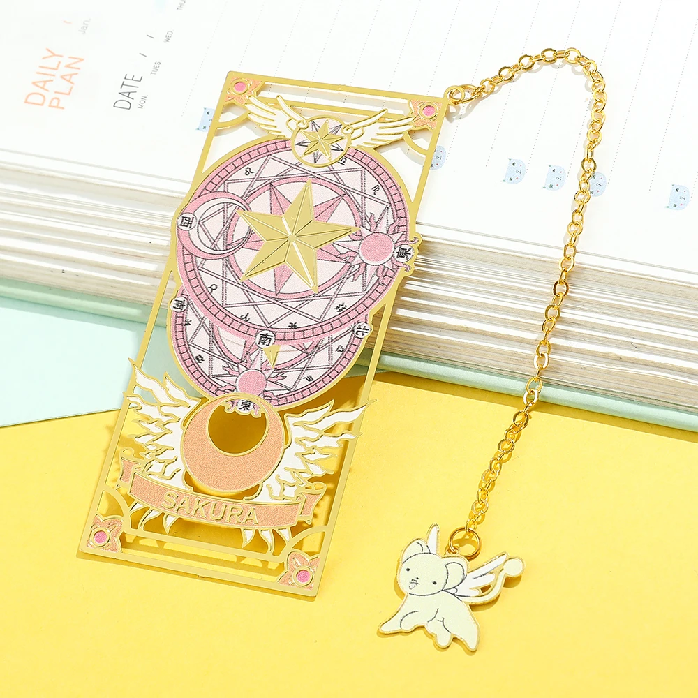 

Anime Card Captor Sakura Book Mark Pet Metal Bookmarks for Book Lovers Gift Anime Fan Collection Stationery School Supplies