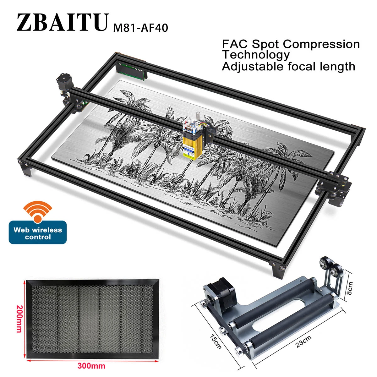 Zbaitu Laser Engraver Machine Upgrade M81 Set, With 20x30cm