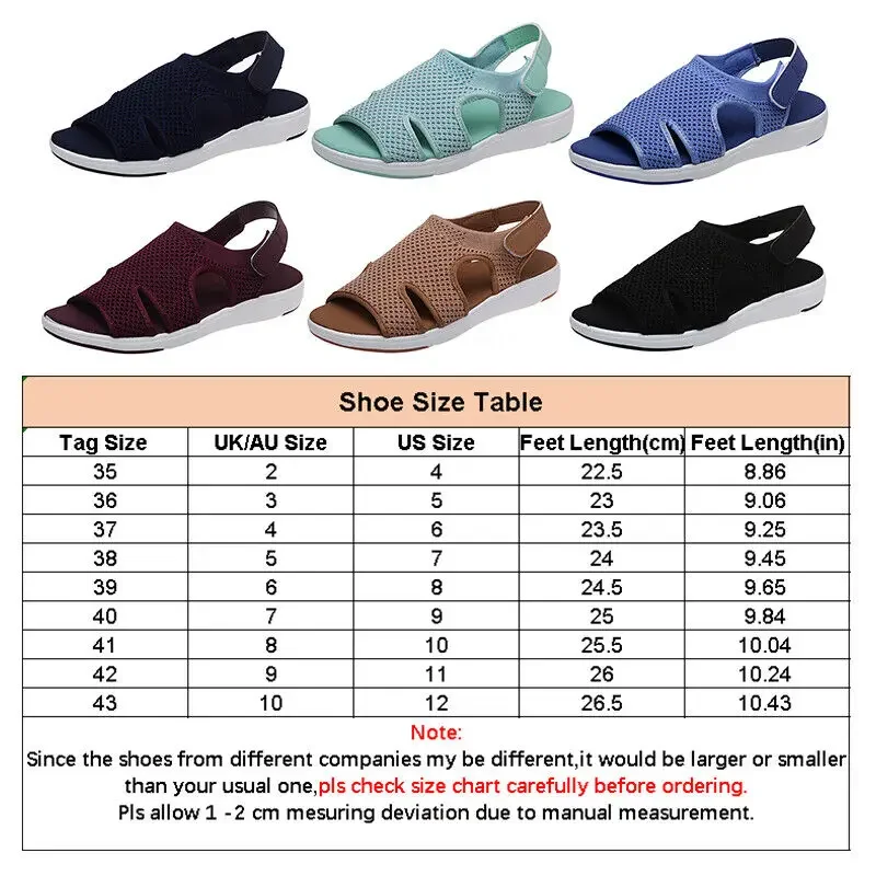Sandals Size chart
