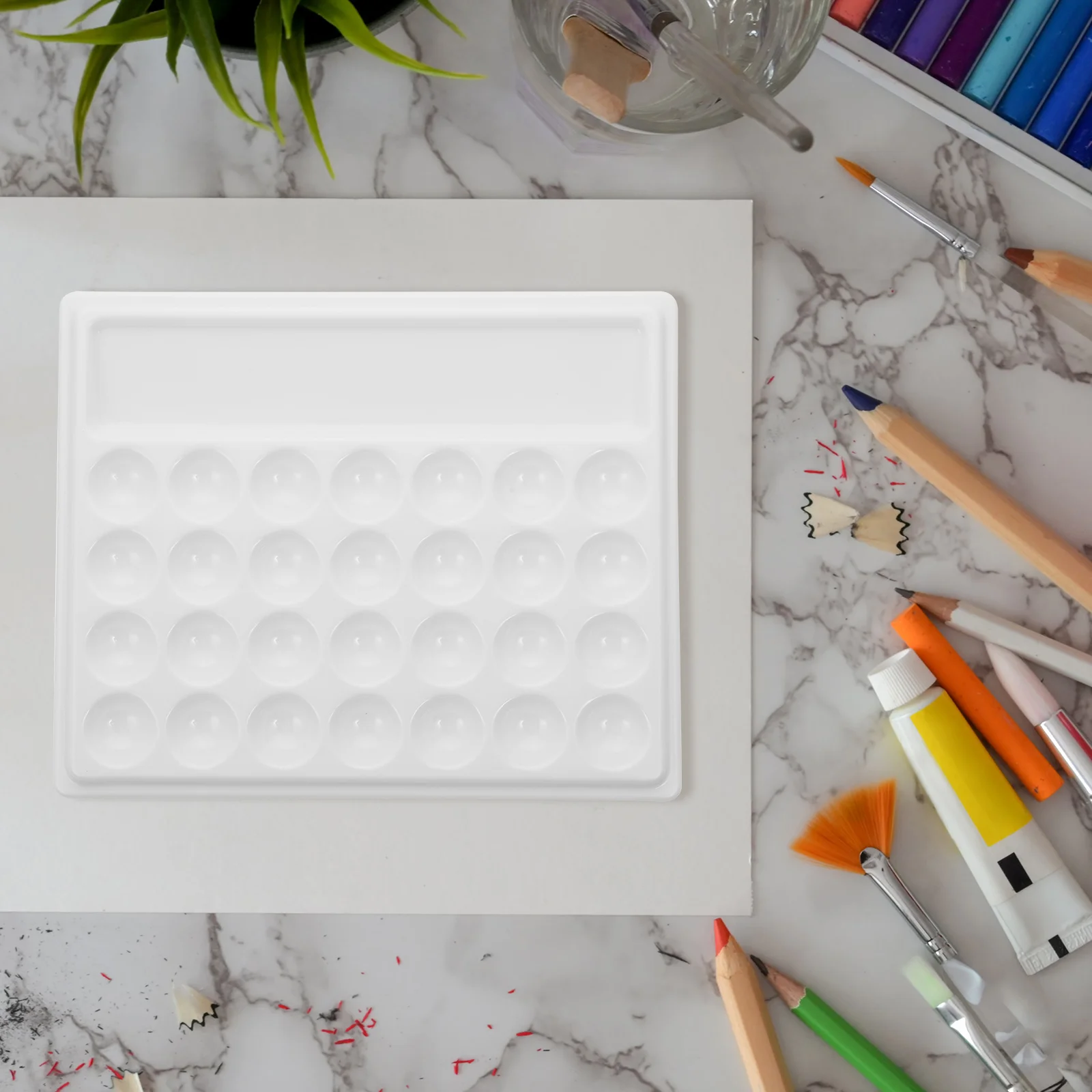Ceramic Palette Paint Tray Paint Tray Pigment Mixing Plate Gouache Color Student Art Supplies Stationery Painting Tools