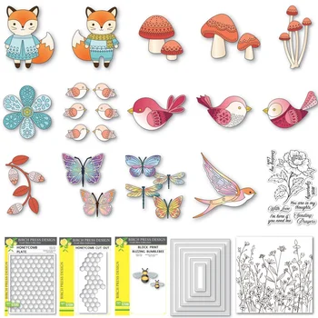 🦋 Butterfly, Bird & Fox Metal Dies with Wildflower Stamps – Spirit Messengers for Sacred Crafting 1