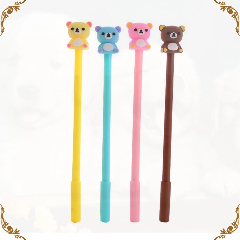 Wholesale High-value Bear Cute Students Supplies Cartoon Gel Pens Set Quick-drying Cute School Stationery supplies name tag chest card students rabbit bear id card clips name card holder retractable badge reel nurse badge holder