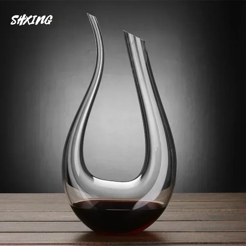 Confezione Regalo Decanter Per Vino A Forma Di U In Cristallo Di Alta Qualità Da 1500Ml Arpa Swan Decanter Separatore Di Vino Creativo Set Di Decanter