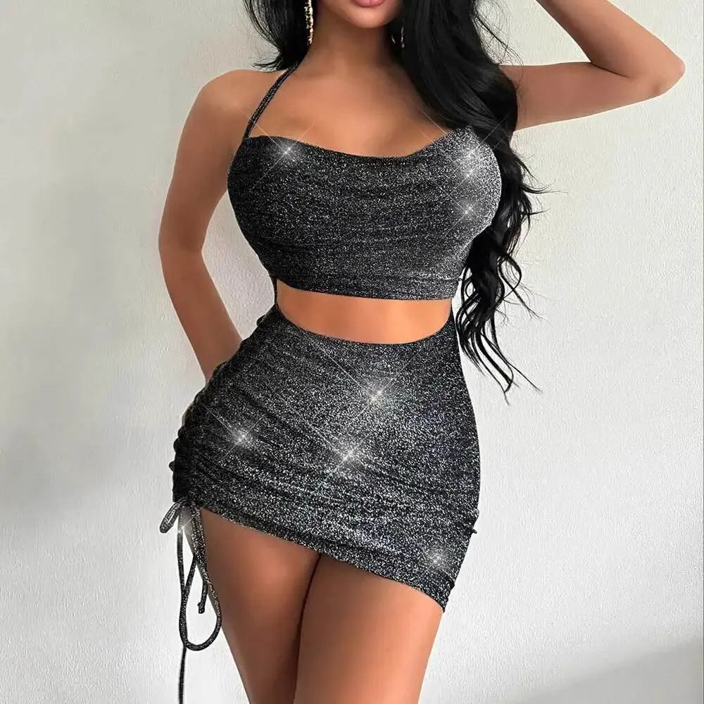 Sexy Suspender Tight Slim Skirt Fashion Split Ruffle Design Dress Summer Womens Clothing main image 1