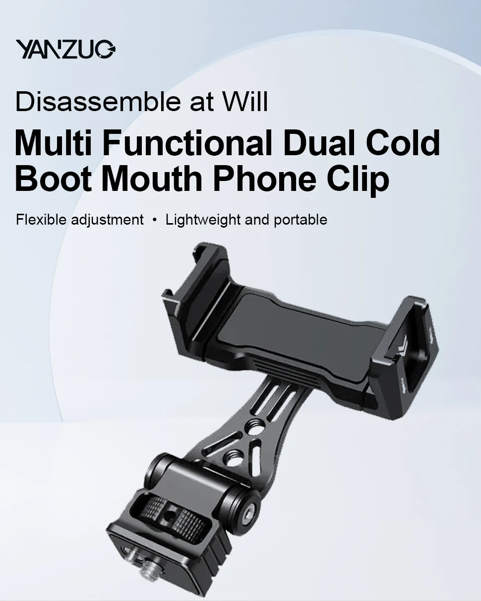 Vertical 360 Stand with 1/4 Screw Rotatable Phone Holder Clamp Clip Mount Adapte