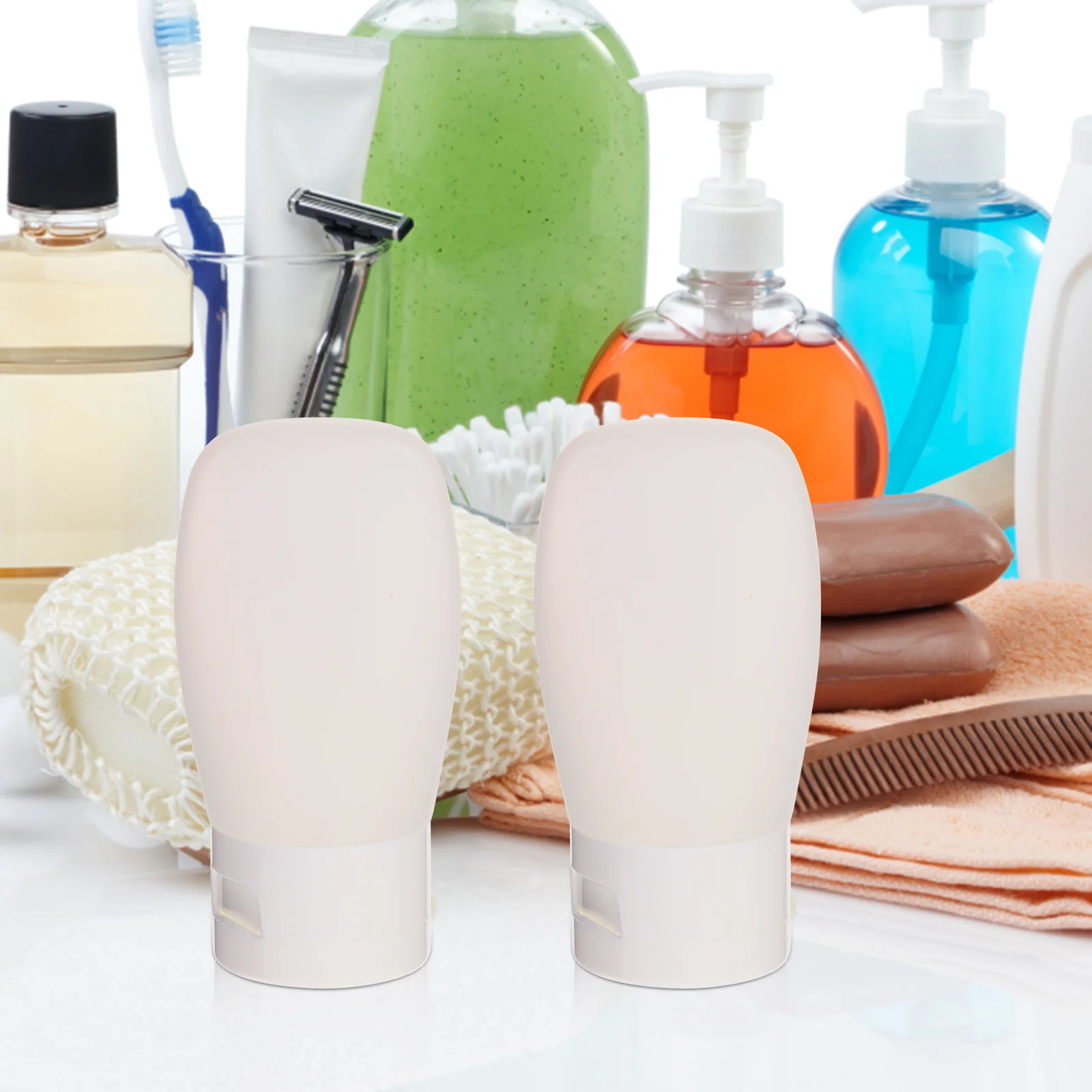 

4 Pcs Powder Container Travel Bottles Sanitizing Gel Dispensers Makeup Lotion