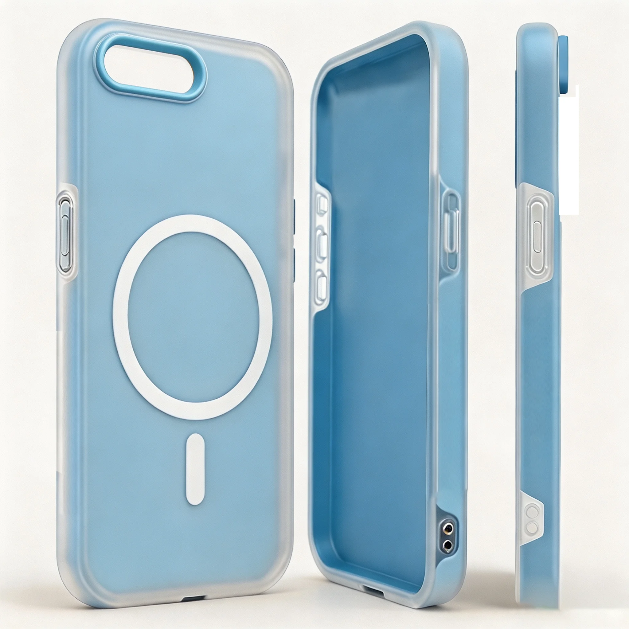 MagSafe-Compatible Magnetic Shockproof Silicone Case with Integrated Camera Cover