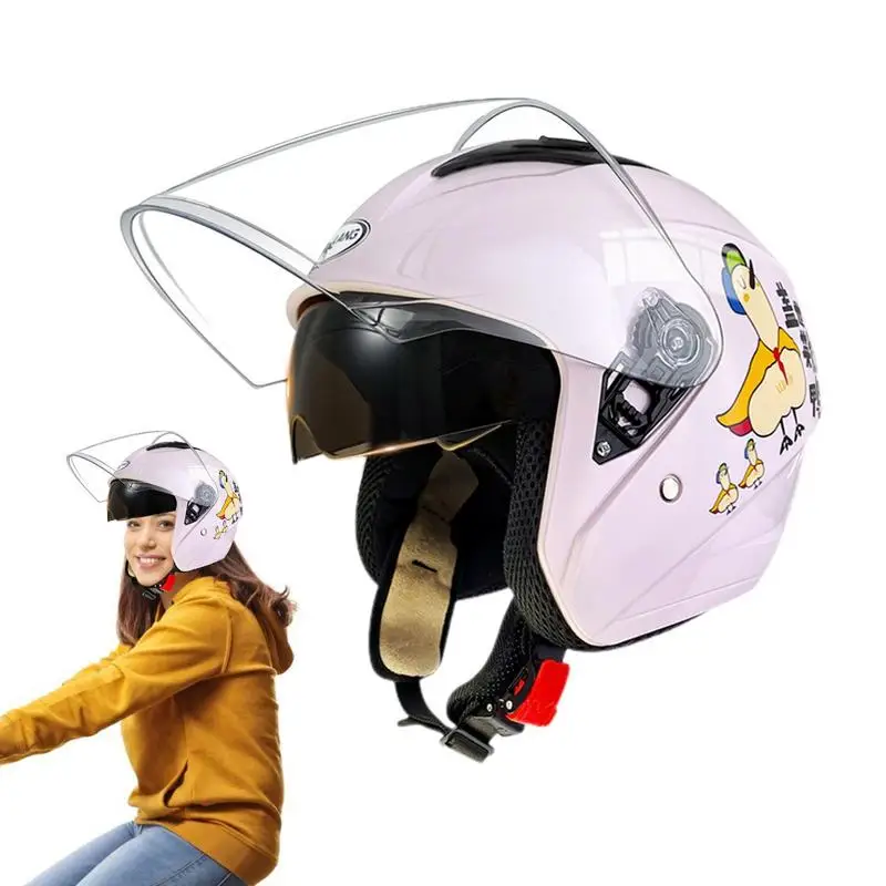

Motorcycle Hard Hat 3/4 Open Face Motorcycle Headgear Warm Motorcycle Head Protection Head Cover For Riding Motorbikes Ebike