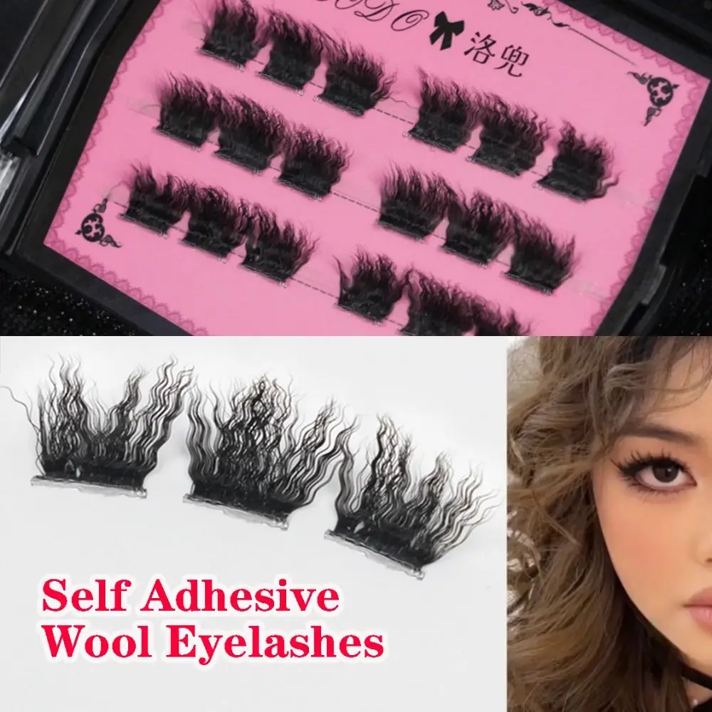 

Self Adhesive Wool Eyelashes Curly Fluffy Thickness Self Adhesive Eyelashes Natural Long 5D False Eyelashes