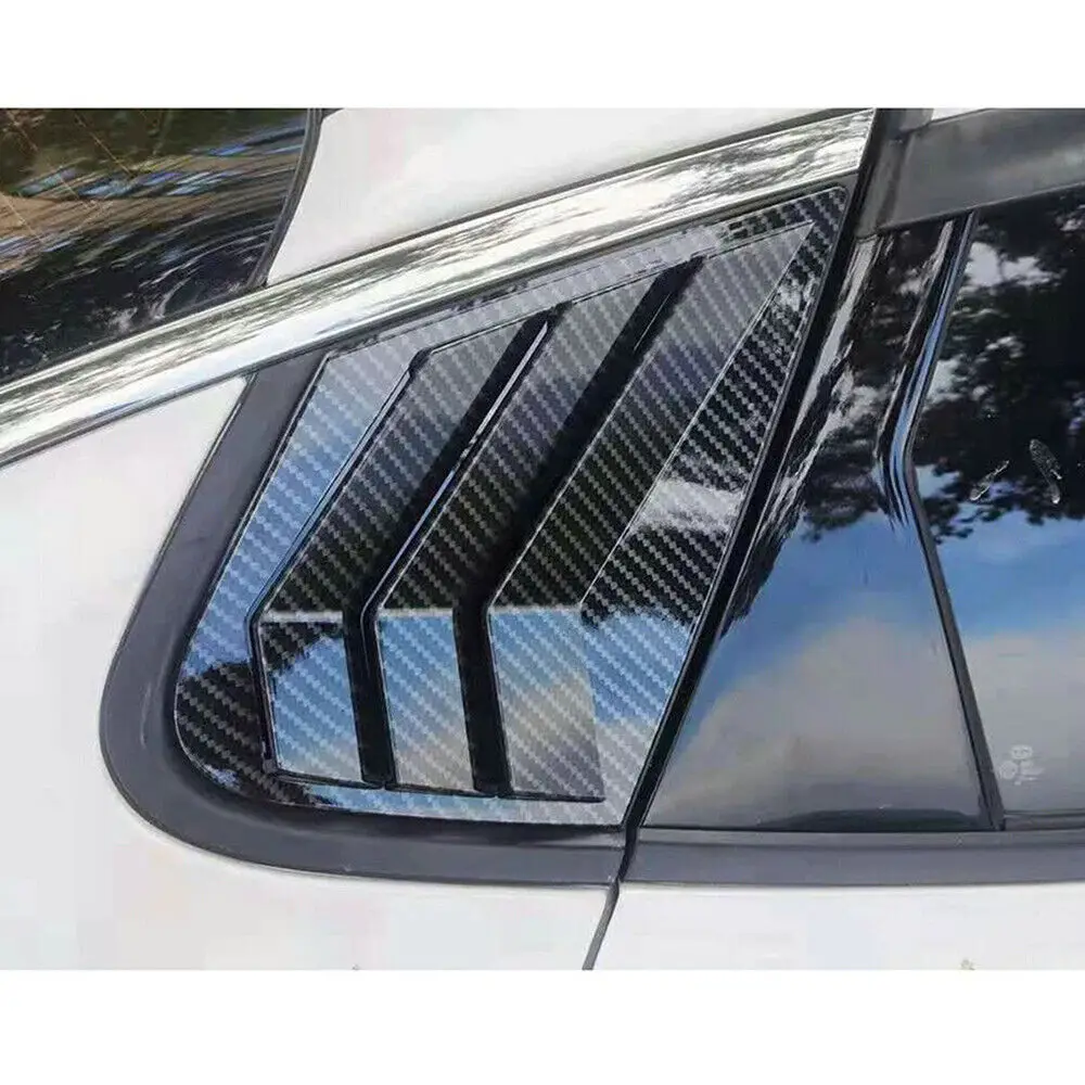 Car Rear Window Cover Car Side Window Louver For Kia Optima K5 Sedan Car Rear Louver Window Side Shutter Cover Trim Sticker Vent Scoop ABS Carbon Fiber Accessories