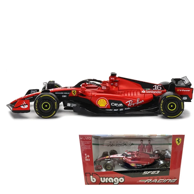 Bburago 1:43 F1 Model Car Mercedes Ferrari Redbull Racing SF23 AlpineA523 AlfaC43 Metal Diecast Verstappen Collectible Miniature - SF23-16