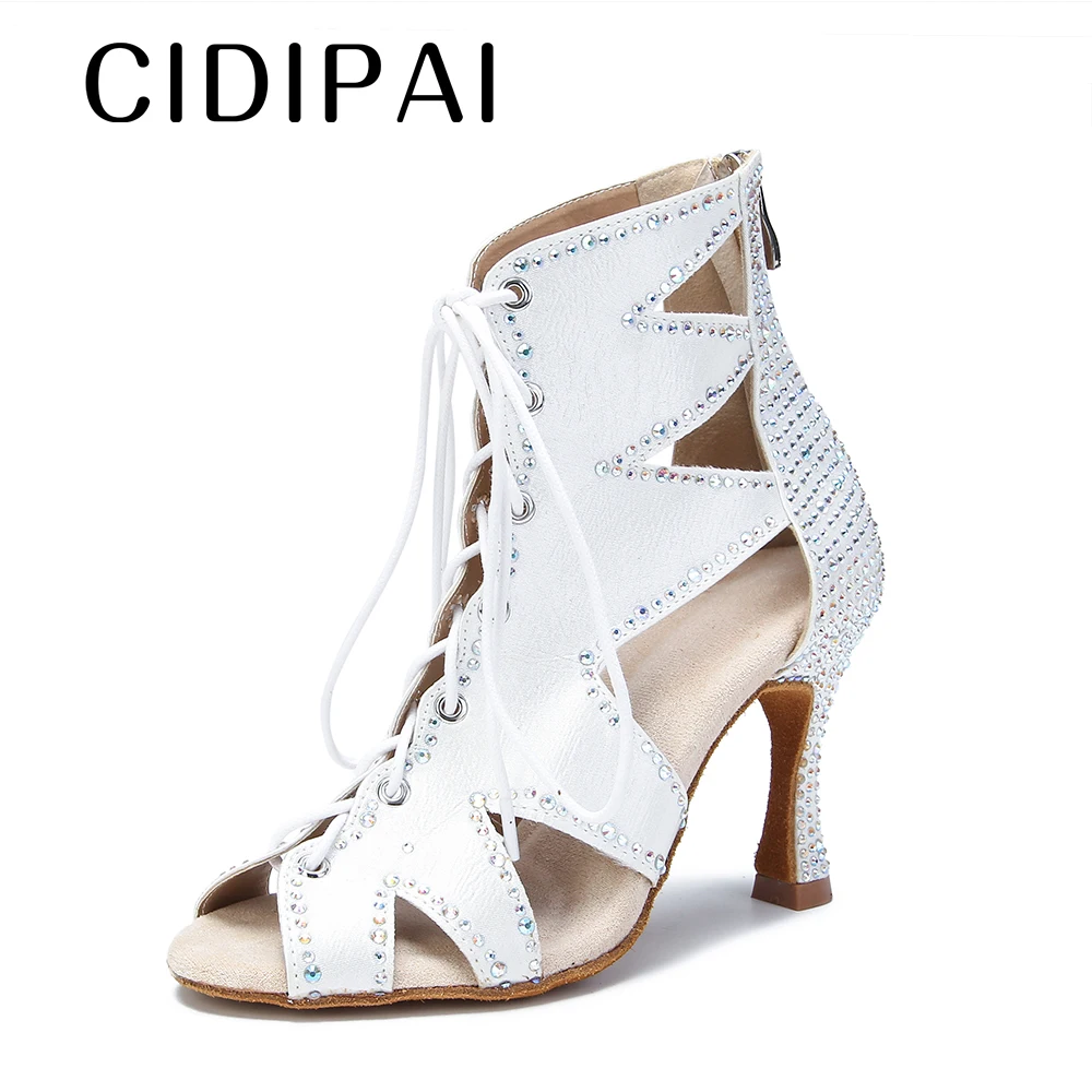 Women's Latin Dance Shoes Ballroom Dance Shoes Ladies Tango Jazz Practice High Heels Dance Shoes Indoor Party Dance Boots