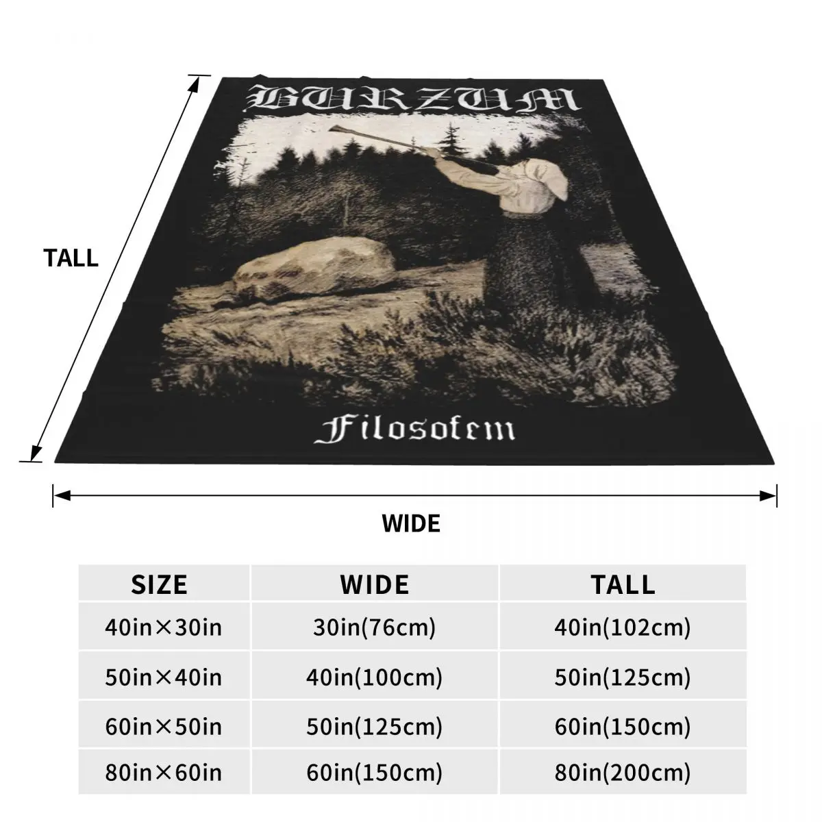 Burzum Blow The Trumpet Blanket Fleece Autumn/Winter Multi-function Soft Throw Blanket for Home Outdoor Bedspread 5