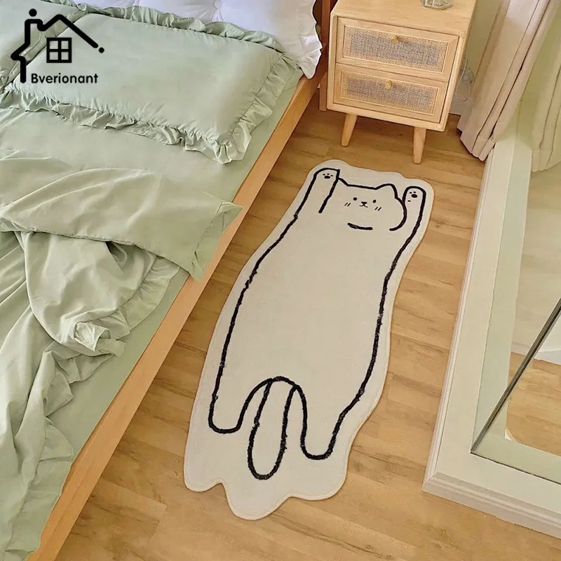 Creative Cat Rug Nordic Cartoon Carpet for Bedroom Non-slip Bedside Area Cute Soft Floor Mat Living Room Table Decor |