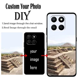 Personalized Shockproof Silicone Phone Case with Custom Photo and Text Design for Honor X6b 5G (Custom Black Case)