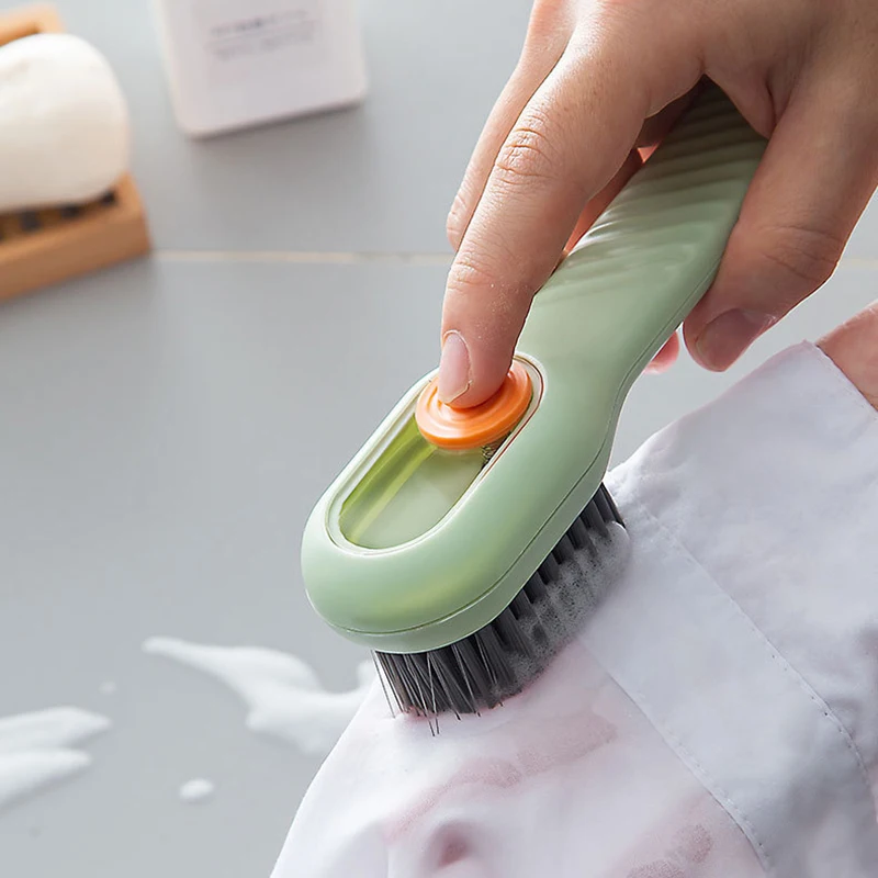 Liquid Fill Shoe Brush Laundry Cleaning Brush Long Handled Laundry Brush Multifunctional Laundry Brush Liquid Shoe Brush With Handle Flexible Washing Scrub Soft Bristles Cleaning Tools Household