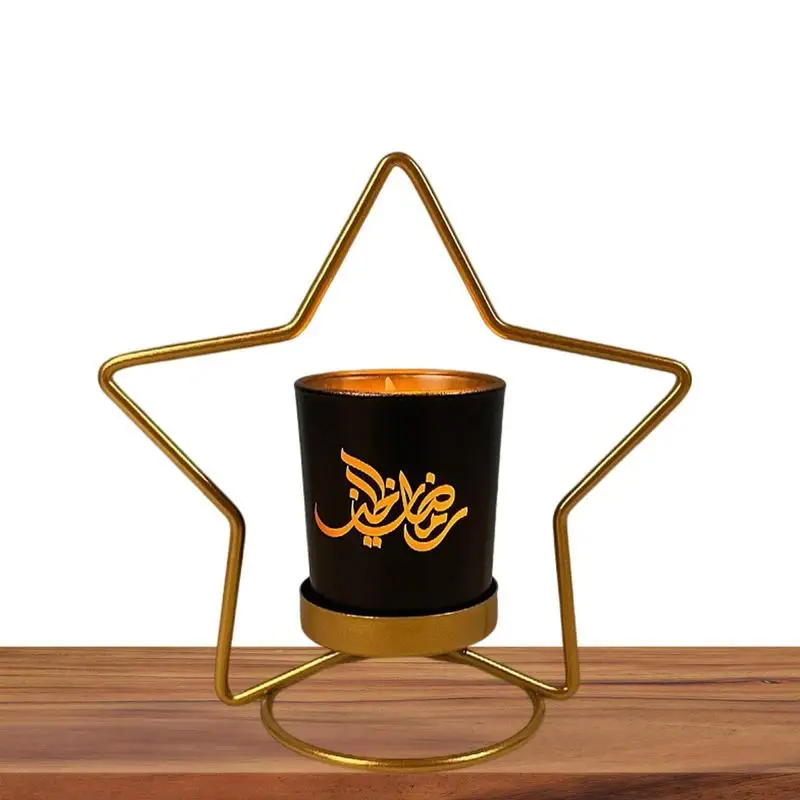 Portacandele Star Moon Sun Portacandele Candeliere Decorativo In Metallo Per Eid Occasioni Festive Living Room Decor