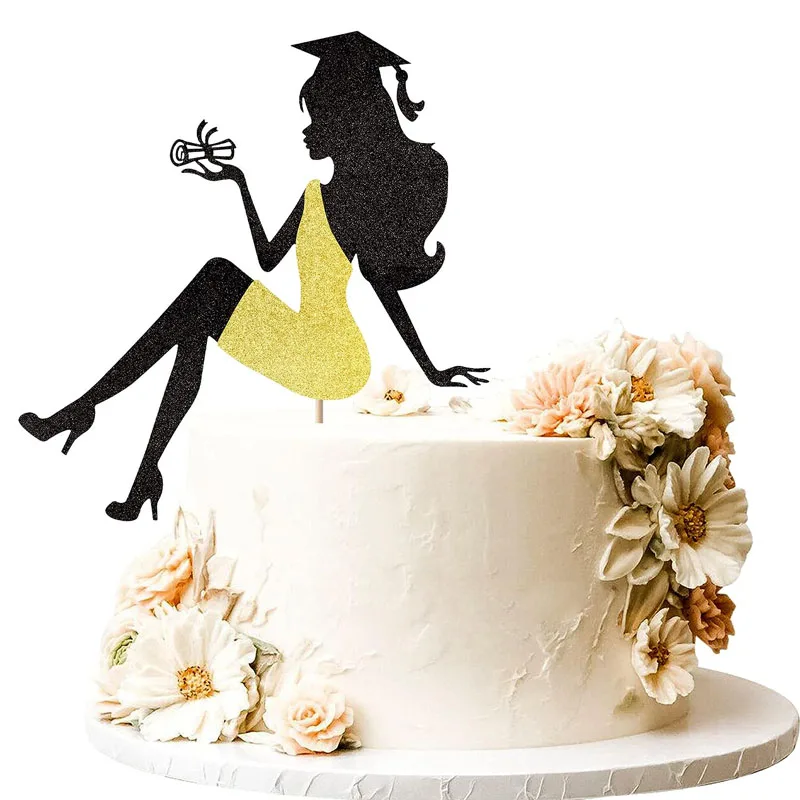 

2024 Graduation Cake Topper Graduation Cap Diploma Heels Girls Graduation decoration 2024 Girls graduation themed party supplies