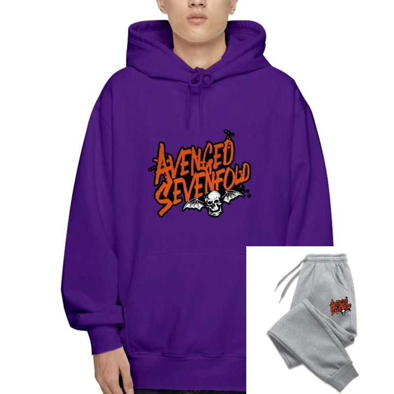 

AVENGED SEVENFOLD "ORANGE SPLATTER" BLACK Pullover NEW OFFICIAL ADULT Mens Print T-Hoodies 100% Cotton Outerwear Sweat