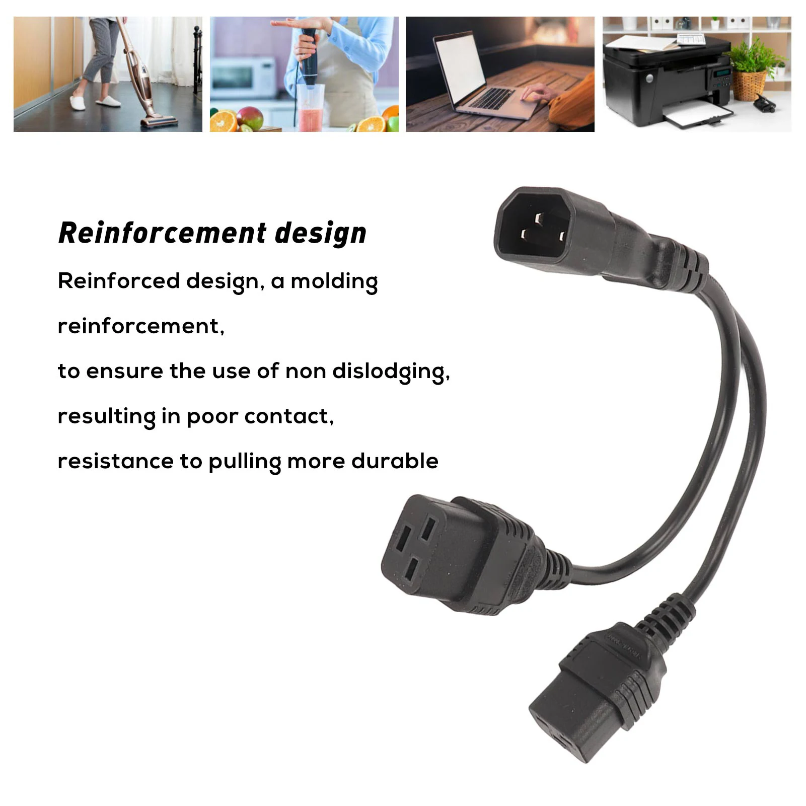 IEC320 C14 Power Cord IEC320 C14 to Dual IEC320 C19 Power Cord IEC320 C14 to Dual C19 Y Splitter Power Cable 10A 250V 12.6in