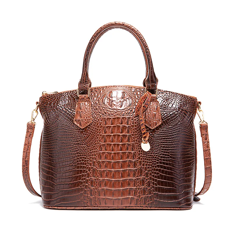 

Stylish Crocodile Print Handbag, Solid Color Shoulder Bag, Perfect Satchel For Every Occasion 42 color luxury designer bags