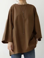 ZANZEA Spring Fashion Solid Tops Women Long Sleeve Loose Blouse Female Work OL Blusas Shirt Casual Tunic Pullover Chemise 2024 - Image 6