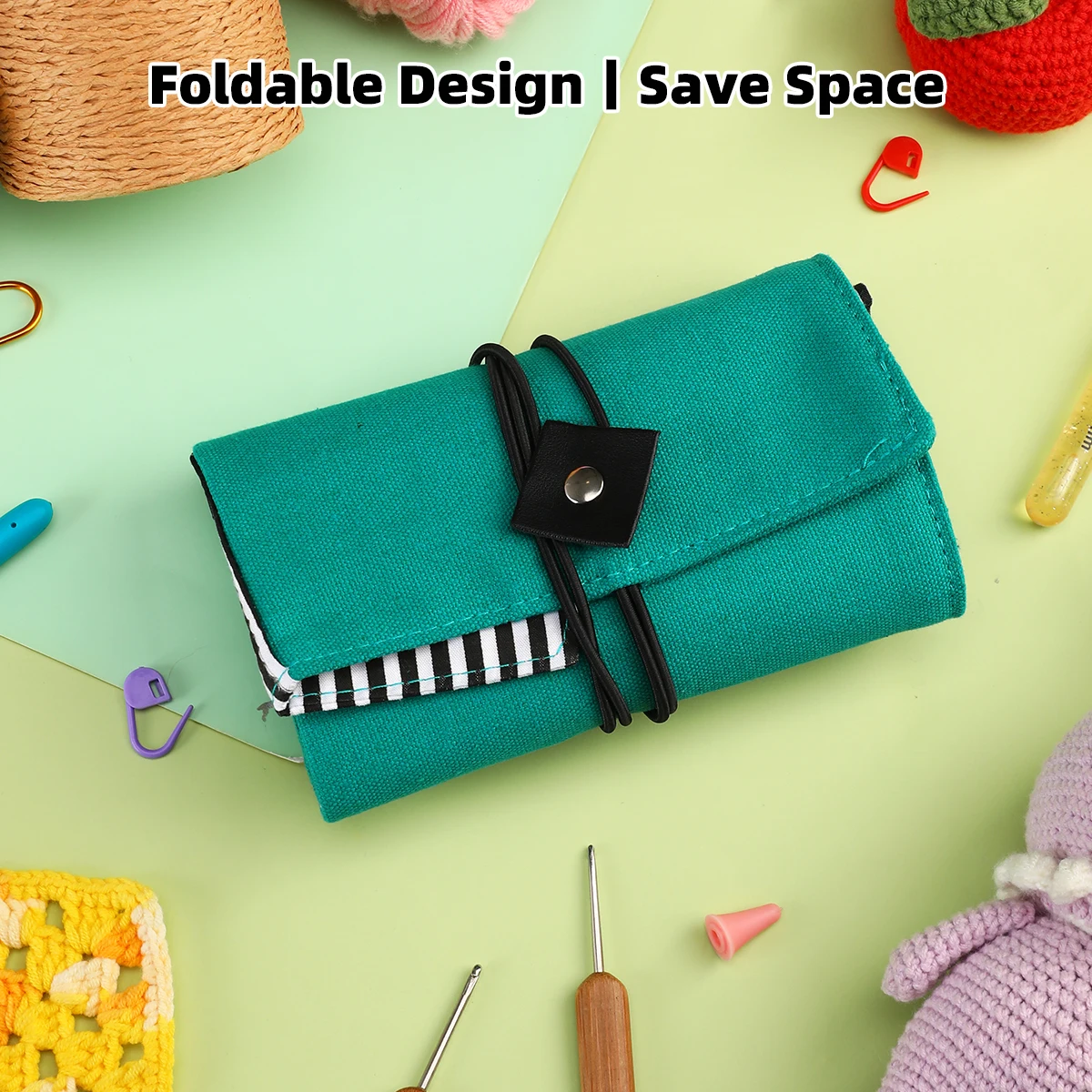 Empty Storage Bags Foldable Crochet Oragnizer Bag Waterproof Knitting Needles Bags For Sewing Tool Accessories Gift knitting tool organizer,yarn storage bag,yarn storage organizer