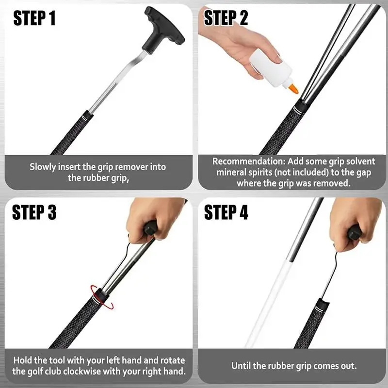 골프 그립 제거 도구 재사용 가능한 골프 클럽 그립 도구 V-그루브 그립 제거기 보호용 그립 제거 도구 골프 용품