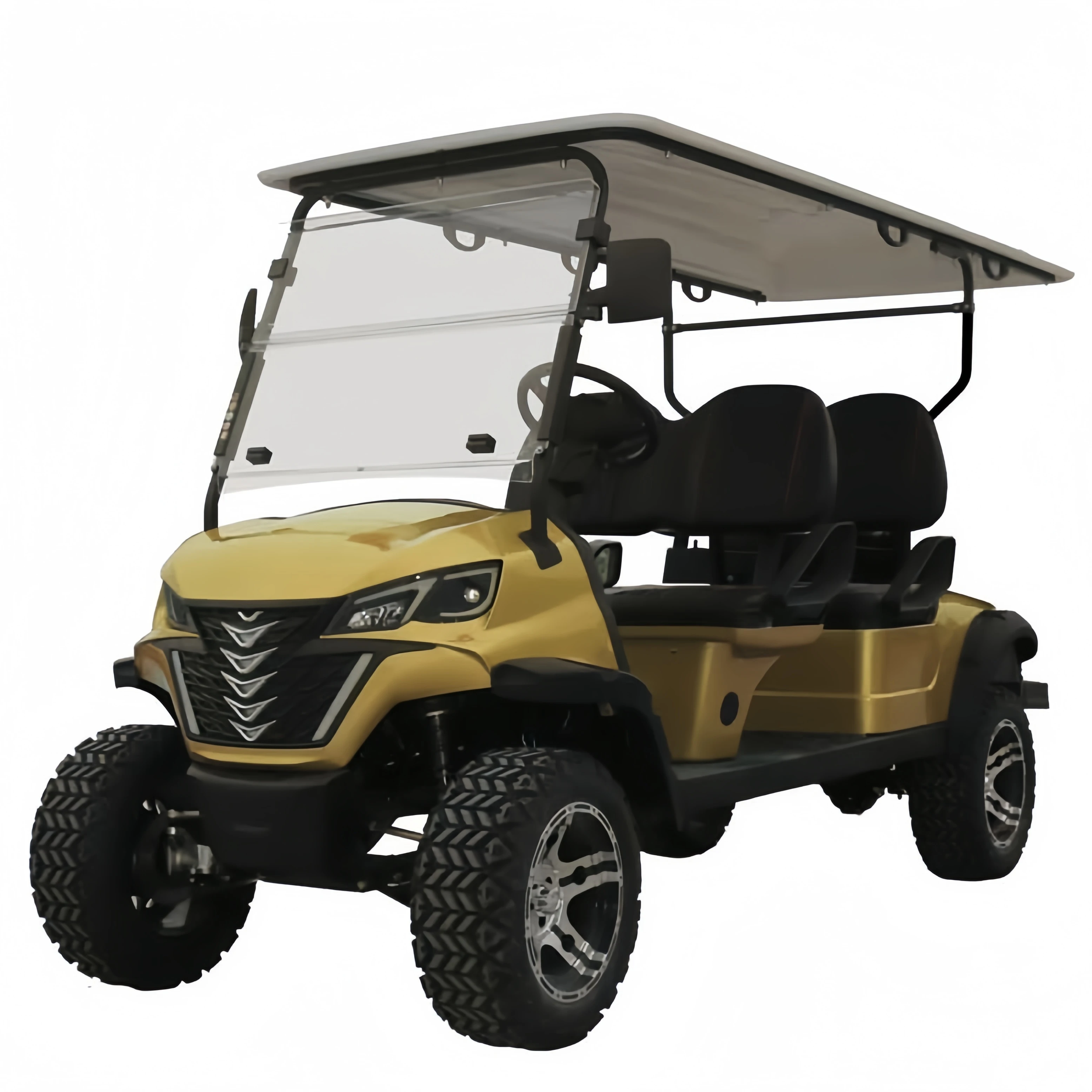 4 Wheel 4 Seater Luxury Club Car 48v Lithium Battery Off Road Golf Cart With Led Lights