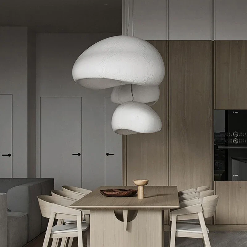 Nordic Minimalist Wabi Sabi Wind E27 Led Pendant Lights Dining Room Bar Loft Bedroom Home Decor Chandelier Hanging Lamp Fixture 5