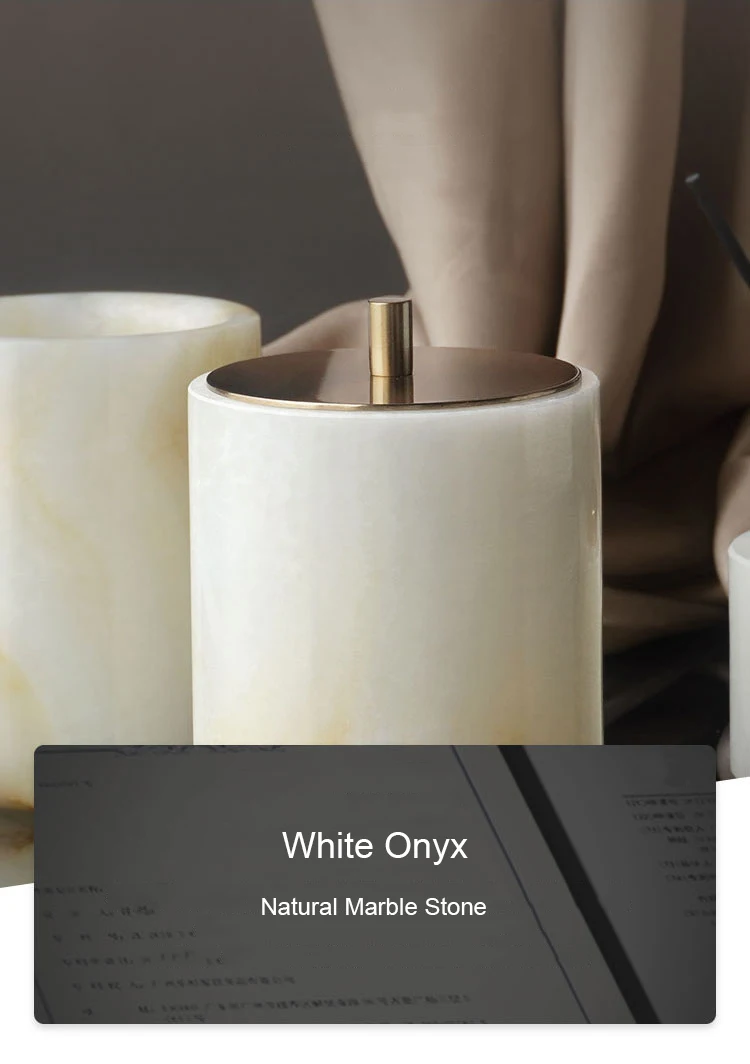 White Onyx Marble Bathroom Set