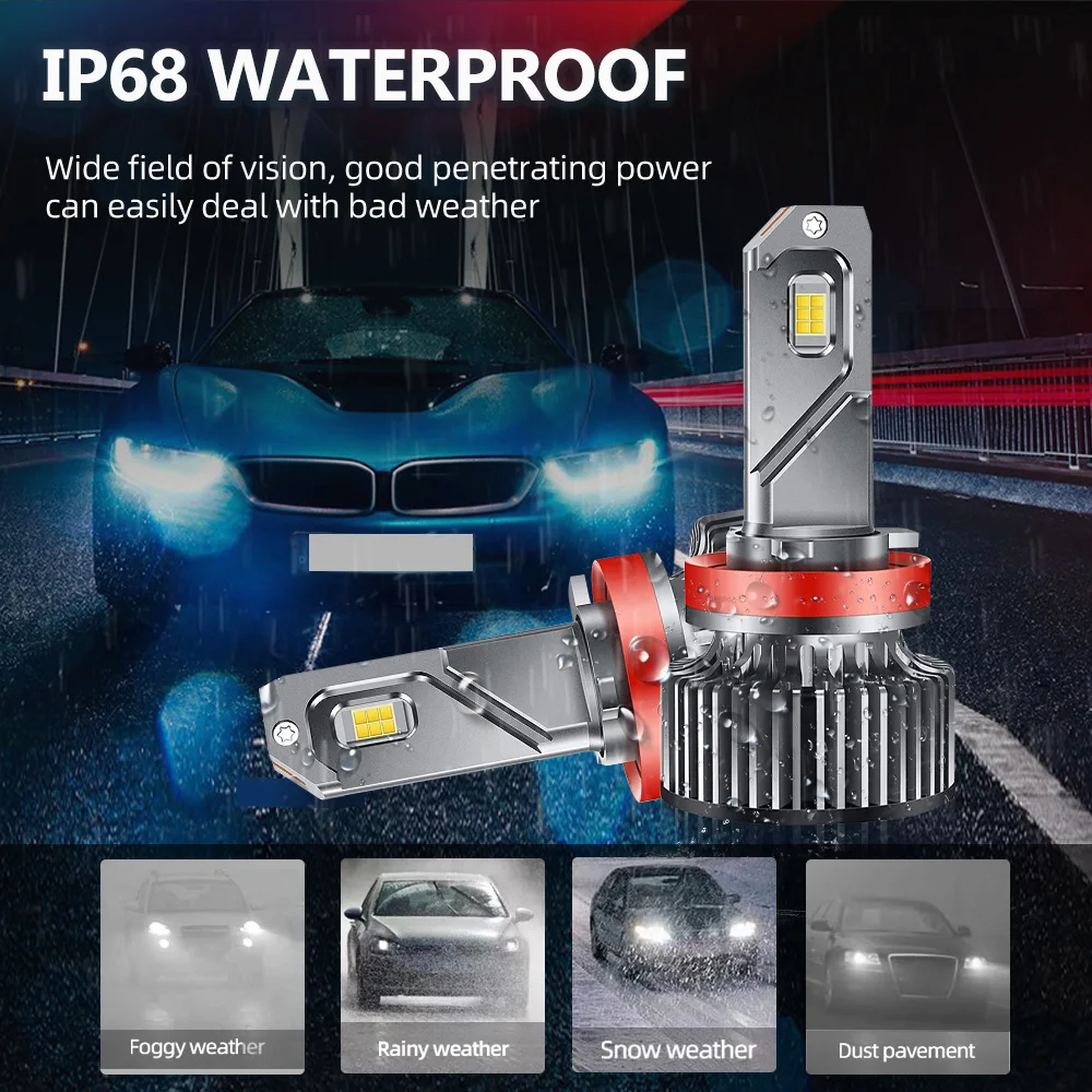 2Pcs LED 안개등 6000K 전구 H8 H11 램프 30000LM 시트 톨레도 MK4 KG 2012-2019 Leon MK3 5F 2013-2018 Ibiza MK4 2013-2016