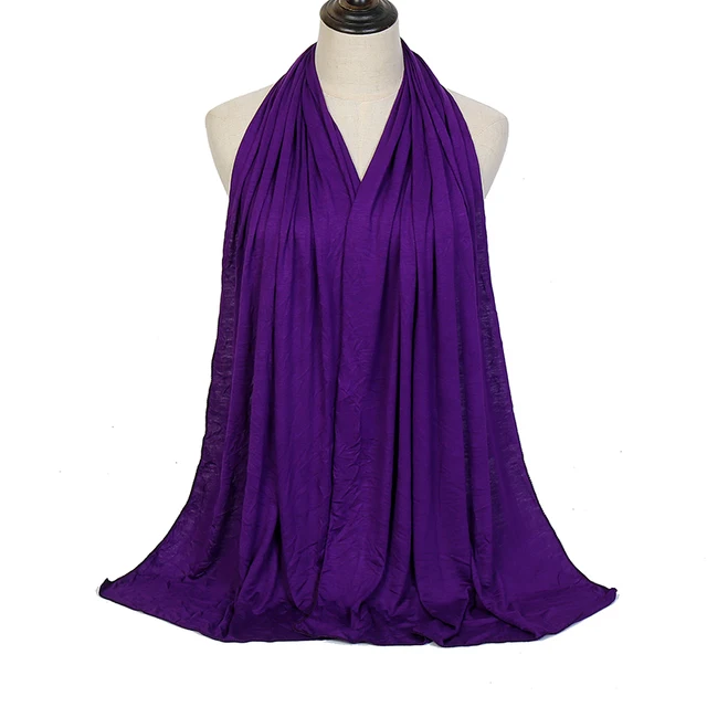Écharpe Hijab en Jersey de coton Modal de qualité supérieure, châle musulman Long, Turban doux uni, bandeau pour femmes, bandeau africain 170x60cm