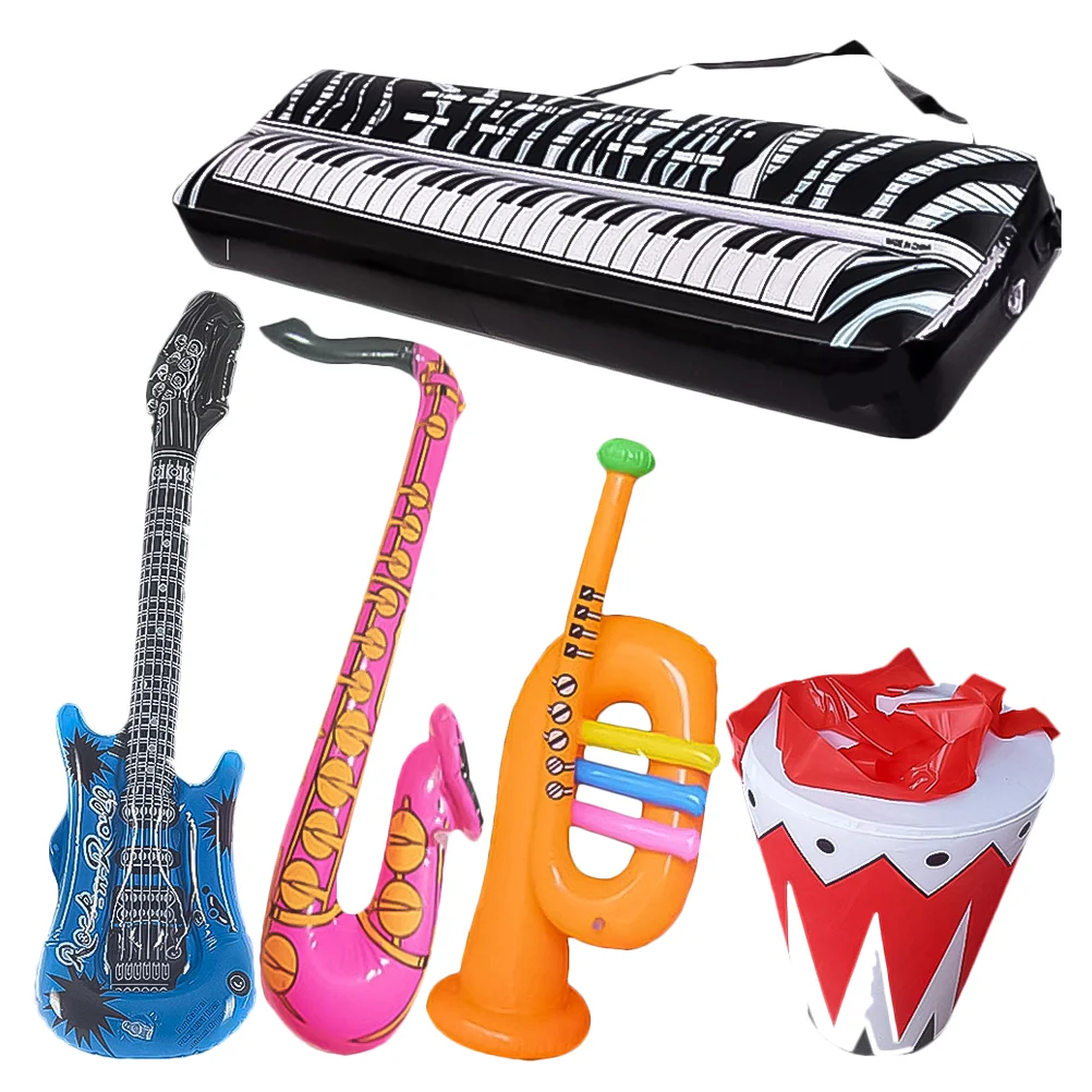 1 Set 5pcs Inflatable Musical Instrument Blow Up Keyboard Inflatable
