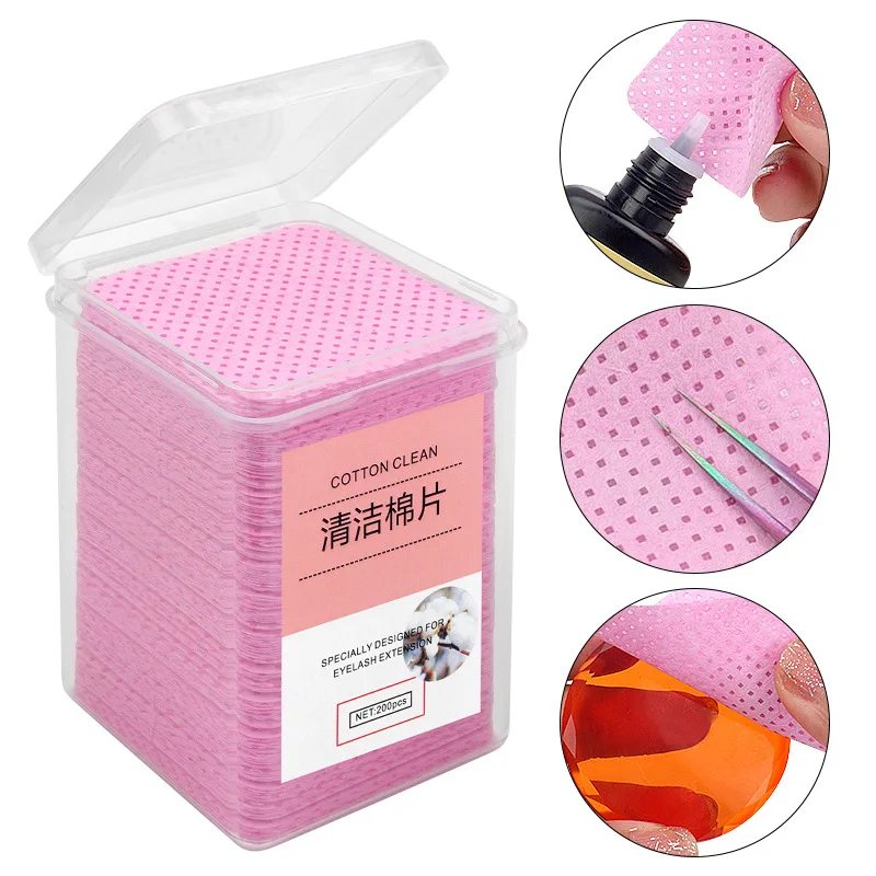200Pcs/Box Lint Free Cotton Pads Nail Polish Remove Wipes Cleaning Tool
