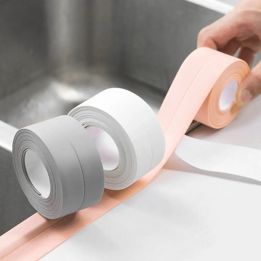 PVC Sealing Strip Tape Bathroom Bath Toilet Caulk Tape Self Adhesive Waterproof Mildew Proof Tapes For Kitchen Sink Wall Corner