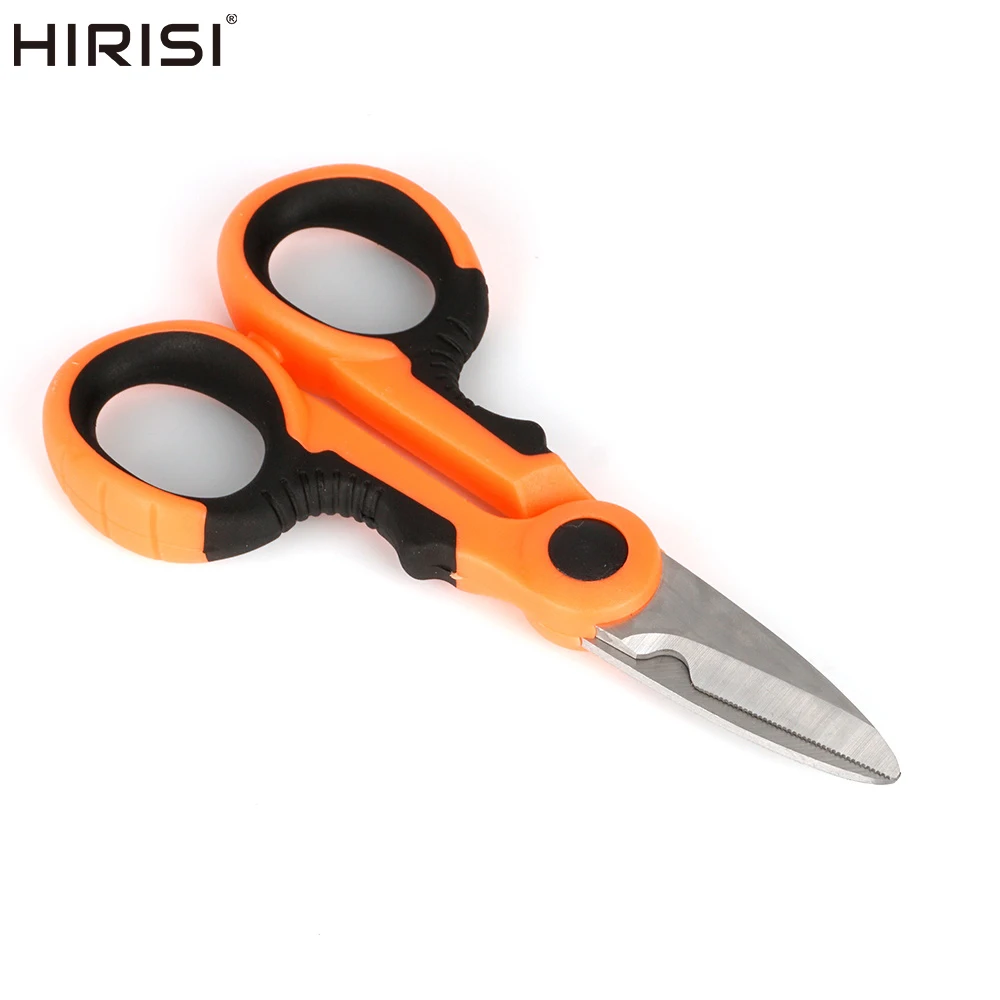 Hirisi JD02 Edelstahl Angelschere Tragbarer Schnurschneider mit Gezahnten Klingen Multifunktionale Schere Angelzubehör – Detail 1