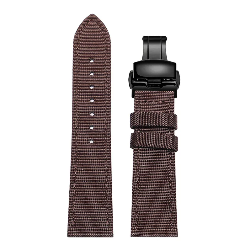 Men's Woven Nylon Watch Strap - Durable Design in Black