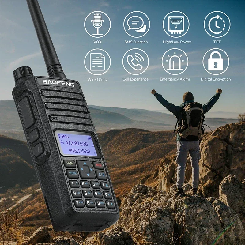 Baofeng DR 1801 Walkie Talkie Large Screem Tier 1+2 Dual Time Slot Digital Dual band 136-174 400-470MHz Portabsle Two Way Radio 3