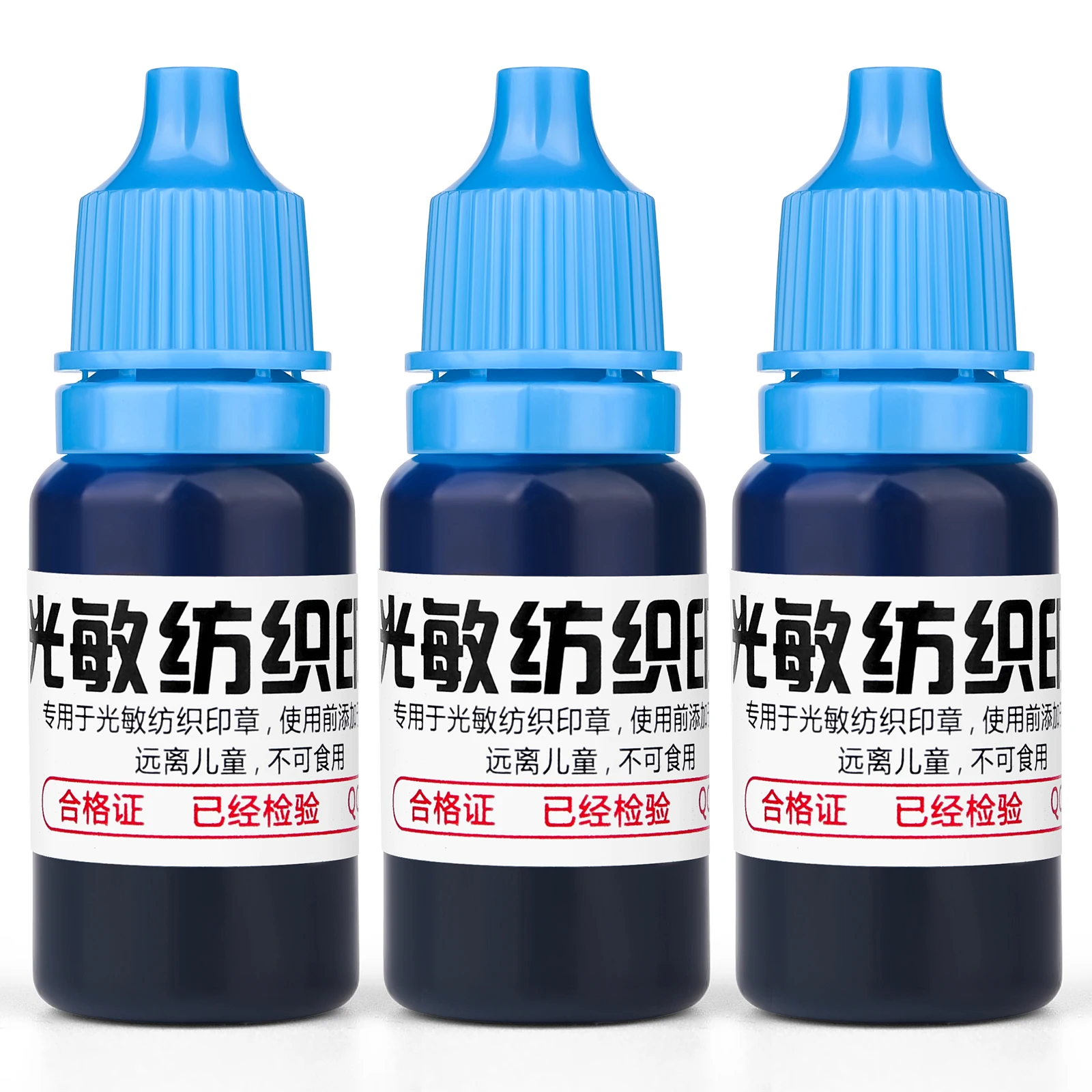 10ml Waterproof Ink for Clothing - Blue, Red, Black - Ideal for Student and Kids' Name Stamps