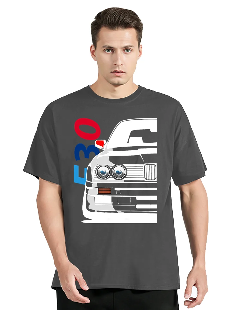 Vintage coole Automobil Liebe E30 E32 Auto klassischen Druck T-Shirt O-Ausschnitt Baumwolle T-Shirt Herren bekleidung übergroße T-Shirt Tops – Detail 7