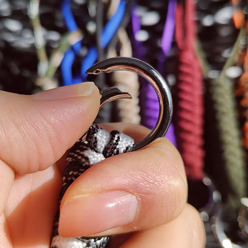 4 Portachiavi Paracord Con Moschettone - Cordino Intrecciato Per Escursionismo E Campeggio - Foto 3