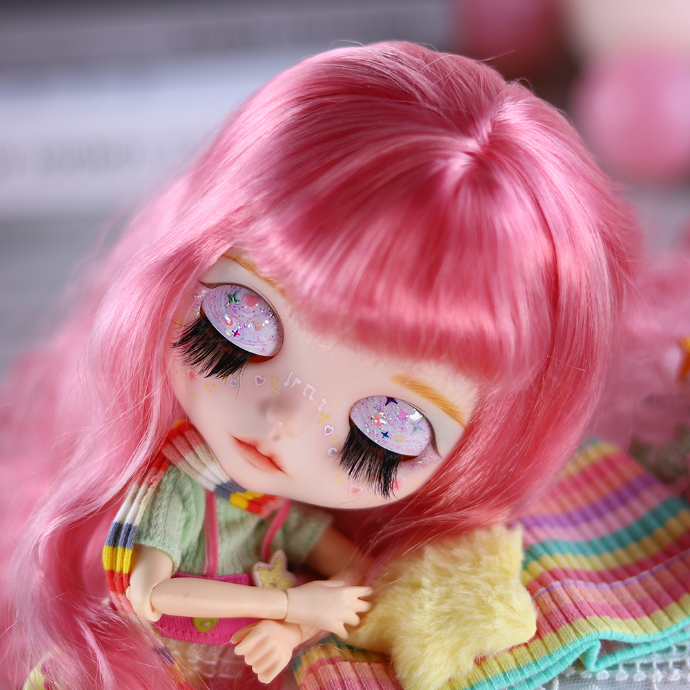 Blake – Premium Custom Neo Blythe Doll with Pink Hair, White Skin